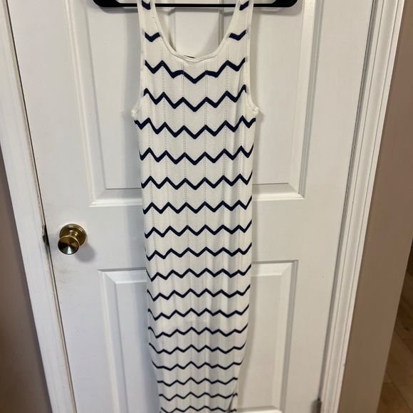 Loft Chevron Open Stitch Sweater Midi Dress - Picture 3 of 5